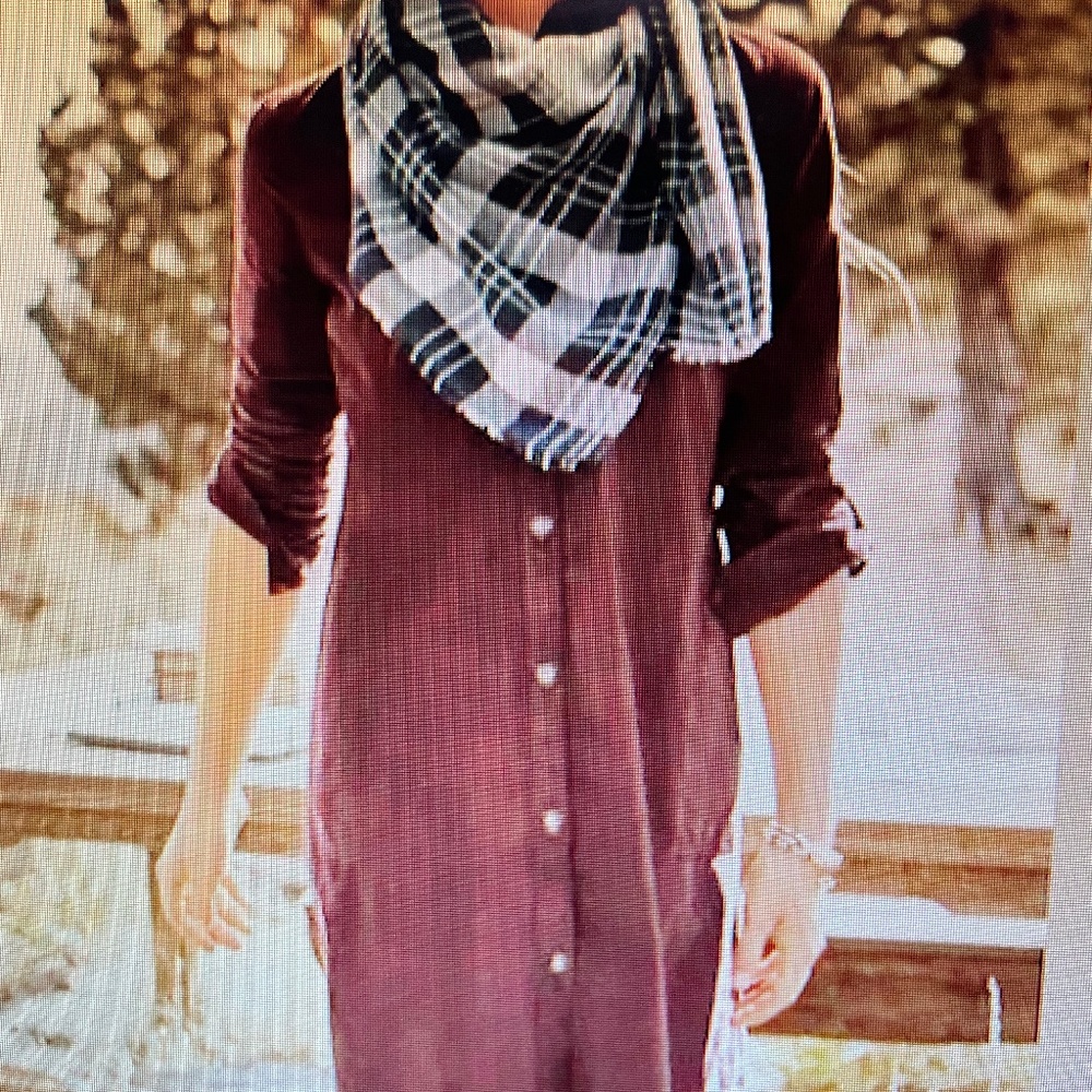 J. Jill Burgundy Long Sleeve Dress